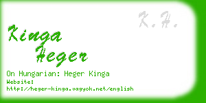 kinga heger business card